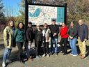 In the photo, left to right: Shevon Sigouin, designer, CFDC Executive Director Mary Lynn Rutledge, Councillor Eric Daoust, Anne MacNeill  EDAC, Mayor Jan O'Neill, Oliver Heubeck EDAC, CFDC Office Administrator Melanie Wright, Megan Abraham EDAC and John Connolly, CAO. SUBMITTED