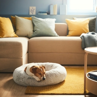 Una cuccia rotonda e morbidissima è l'ideale per dormire. Qui, nella cuccia Utsâdd, si possono accoccolare tranquillamente gatti o cani di taglia piccola o media per riposare e rilassarsi. Un bordo alto crea un ambiente protetto e sostiene testa, schiena e collo dell'animale domestico, mentre il materiale antiscivolo sulla parte inferiore offre stabilità. Il cuscino e il bordo esterno si possono lavare in lavatrice separatamente. Prezzo 29,95 euro.