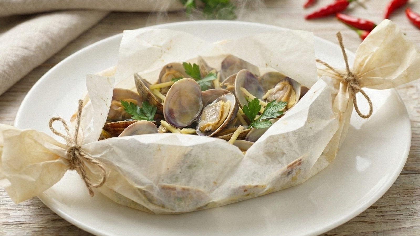 Cartoccio di vongole allo zenzero