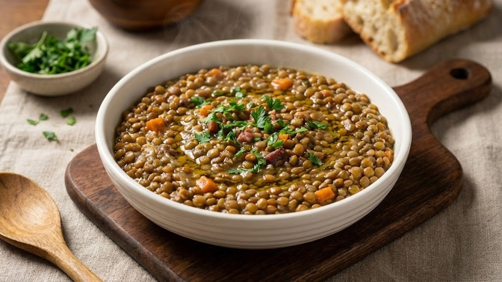 Lenticchie in umido con pancetta