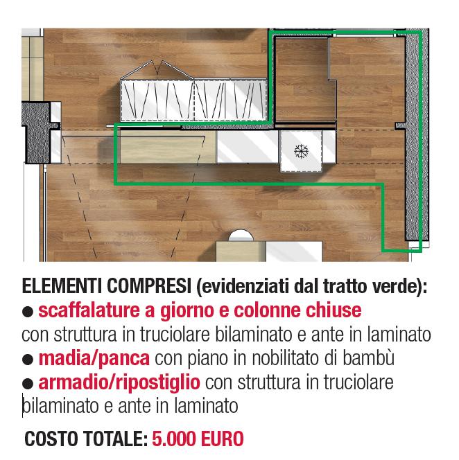 pianta progetto parete attrezzata living