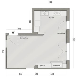 Ingresso diretto in soggiorno: schermarlo o lasciarlo aperto? Soluzioni in pianta