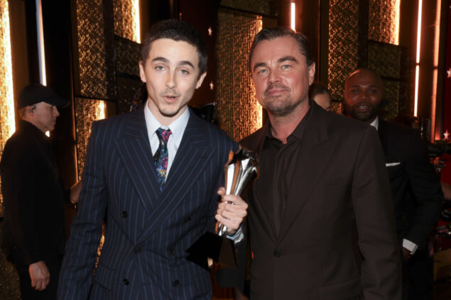 timothee chalamet e leonardo dicaprio foto getty