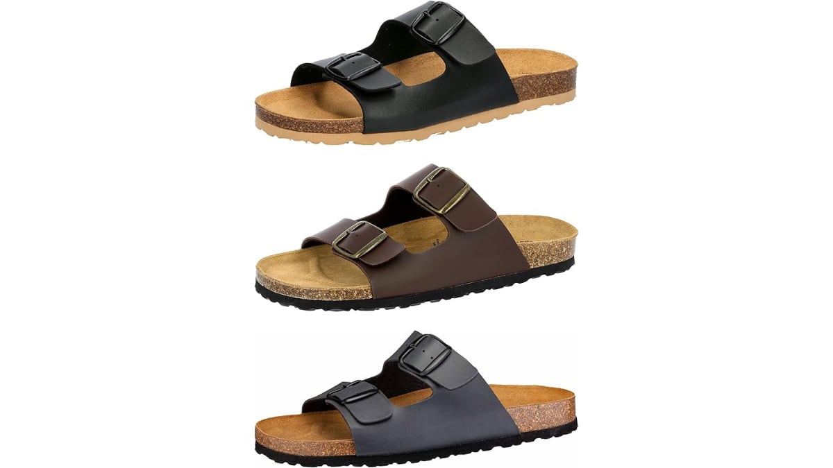 Sandalias con hebilla para hombre.