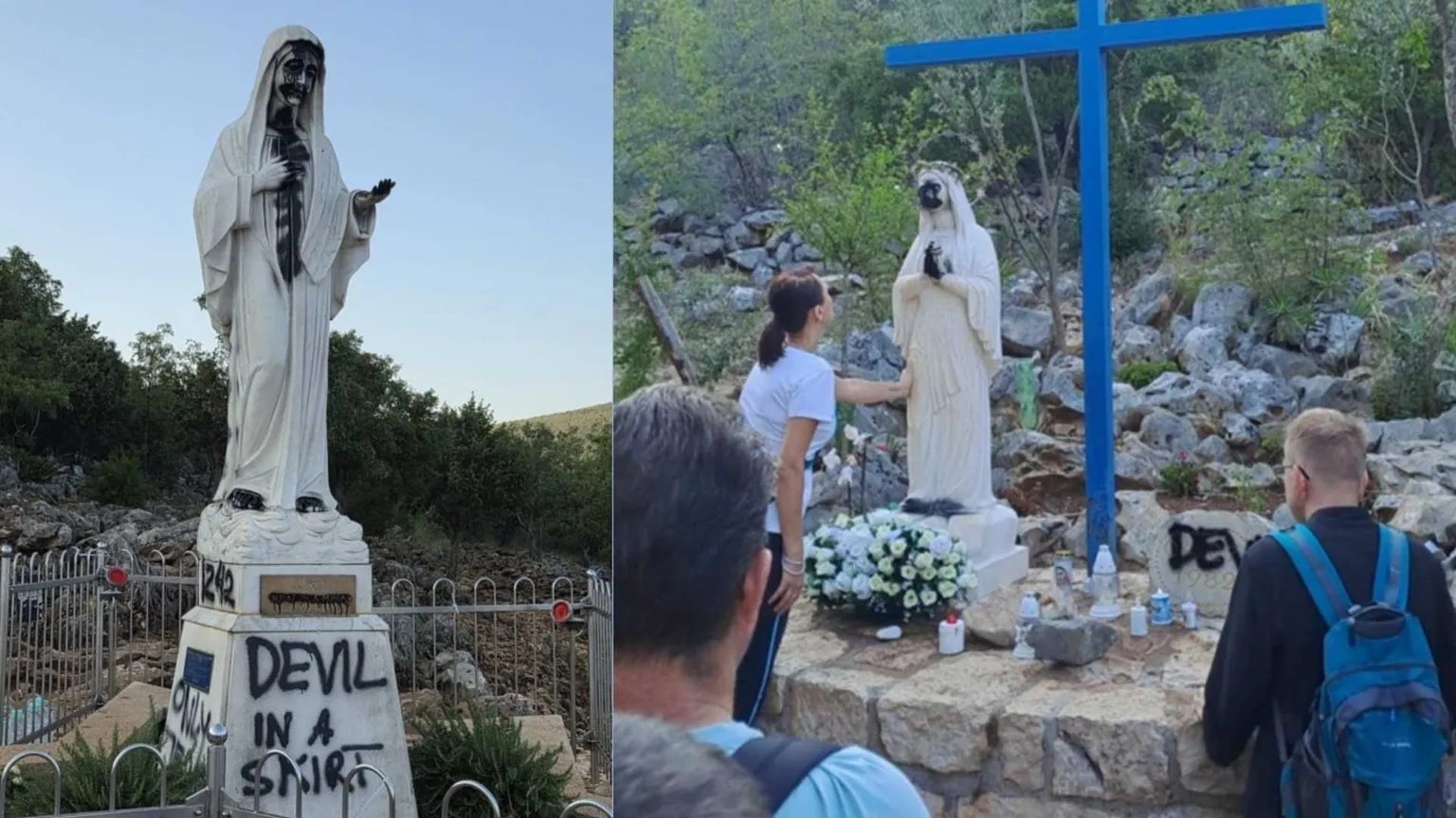 Medjugorje, imbrattate due statue della Madonna. Incendiato l’altare della chiesa di San Giorgio